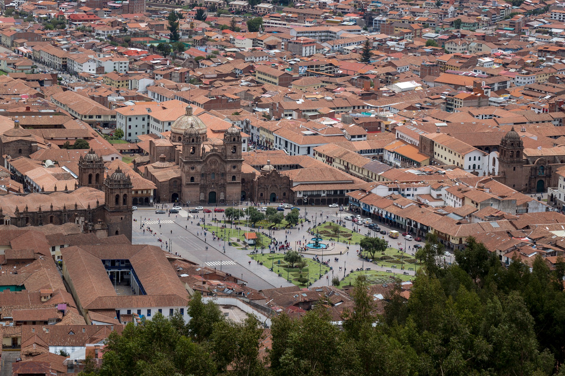 Vista aérea de la Plaza de Armas de Cusco